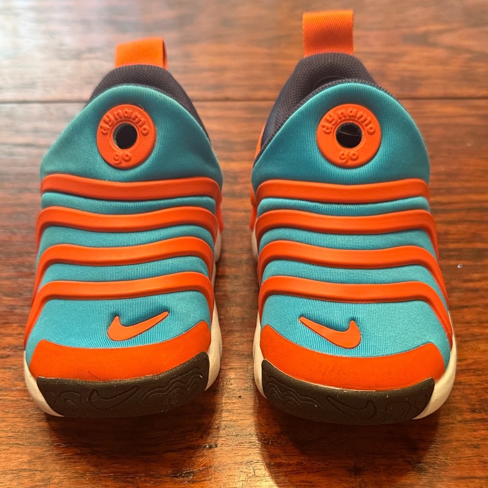 Nike Kids Blue and Orange Slip-On Sneakers